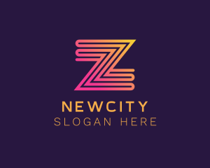 Modern Zigzag Line Letter Z logo design