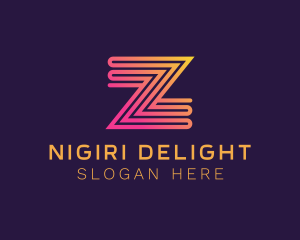 Modern Zigzag Line Letter Z logo design