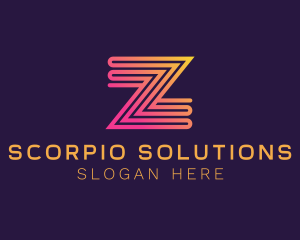 Modern Zigzag Line Letter Z logo design