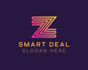 Modern Zigzag Line Letter Z logo design