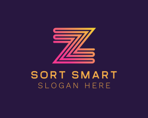 Modern Zigzag Line Letter Z logo design