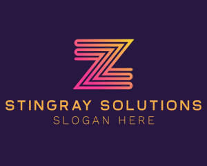 Modern Zigzag Line Letter Z logo design