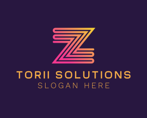 Modern Zigzag Line Letter Z logo design