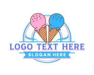 Frozen - Dairy Ice Cream Sweets logo design