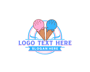 Emblem - Dairy Ice Cream Sweets logo design