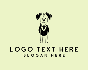 Grooming - Puppy Dog Tuxedo logo design