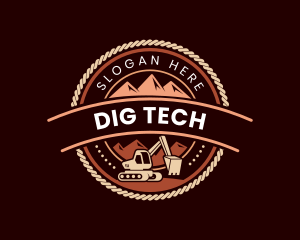 Excavator Digging Construction logo design