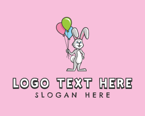 Bunny - Balloon Bunny Rabbit logo design