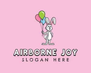 Balloon Bunny Rabbit logo design