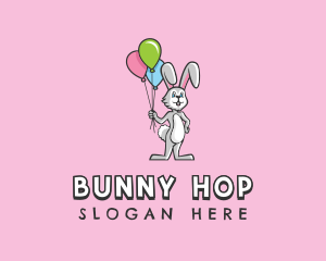 Balloon Bunny Rabbit logo design