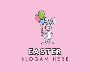 Balloon Bunny Rabbit logo design