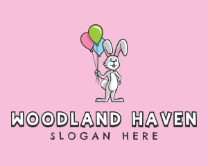 Balloon Bunny Rabbit logo design