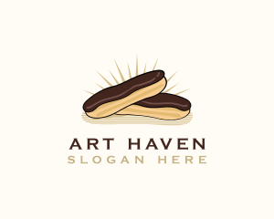 Chocolate Eclair Dessert logo design