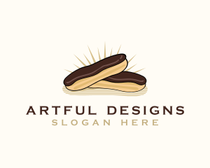 Chocolate Eclair Dessert logo design