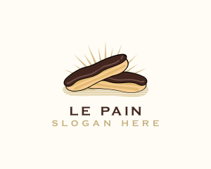 Boulangerie - Chocolate Eclair Dessert logo design