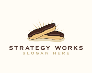 Chocolate Eclair Dessert logo design