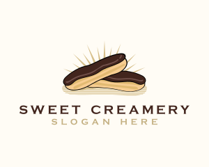 Chocolate Eclair Dessert logo design