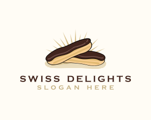 Chocolate Eclair Dessert logo design