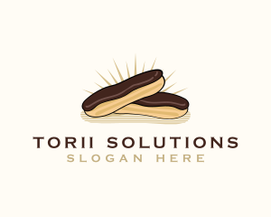 Chocolate Eclair Dessert logo design