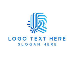 Sugar - Striped Candy Letter R logo design