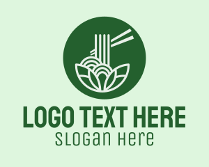 Vegan - Organic Noodle Bowl Chopsticks logo design