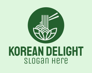 Korean - Organic Noodle Bowl Chopsticks logo design