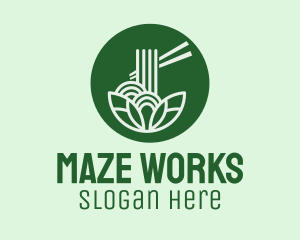 Organic Noodle Bowl Chopsticks logo design