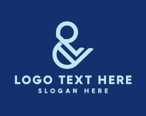 Ligature - Blue Ampersand Lettering logo design