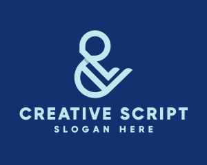 Lettering - Blue Ampersand Lettering logo design