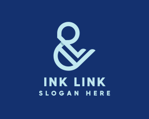 Ligature - Blue Ampersand Lettering logo design