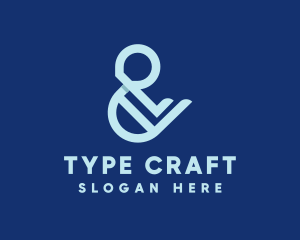 Type - Blue Ampersand Lettering logo design