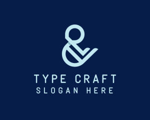 Blue Ampersand Lettering logo design