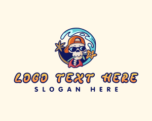 Skeleton - Summer Wave Skeleton logo design