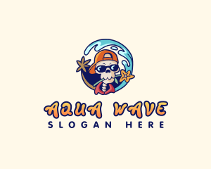 Summer Wave Skeleton logo design