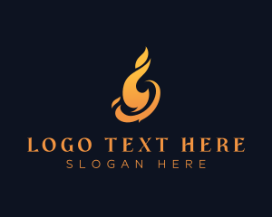 Lighter - Hot Dancing Flame logo design