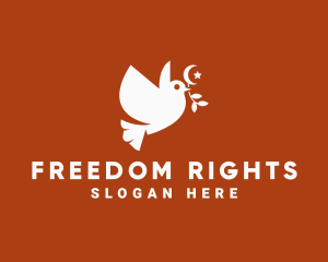 Islamic Peace Dove Freedom logo design