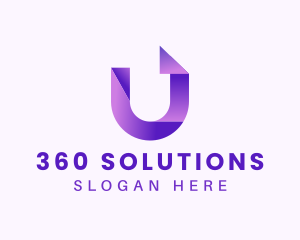 Purple Business Letter U logo design