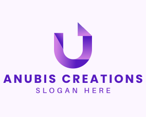 Purple Business Letter U logo design