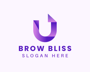 Purple Business Letter U logo design