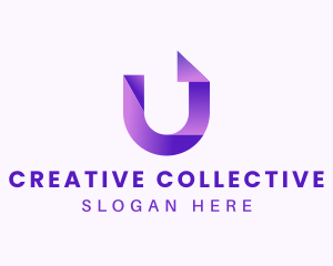 Purple Business Letter U logo design