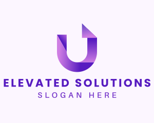 Purple Business Letter U logo design