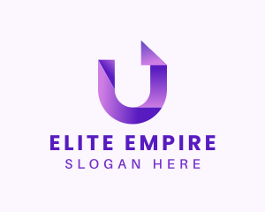 Purple Business Letter U logo design