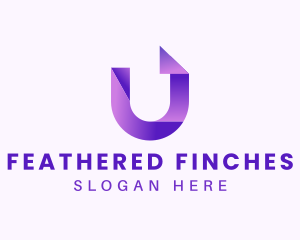 Purple Business Letter U logo design