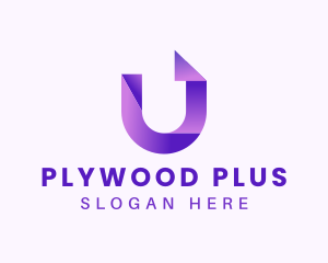 Purple Business Letter U logo design