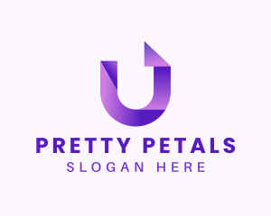 Purple Business Letter U logo design