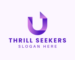 Purple Business Letter U logo design