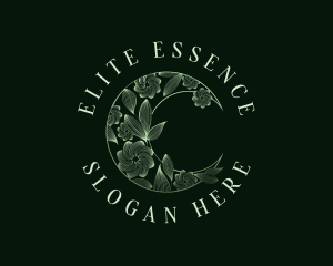 Ornament - Elegant Floral Moon logo design