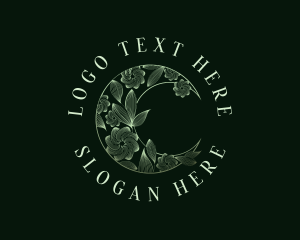 Skin Care - Elegant Floral Moon logo design