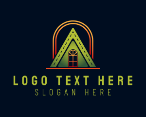 Accommodation - Triangle House Roof logo design