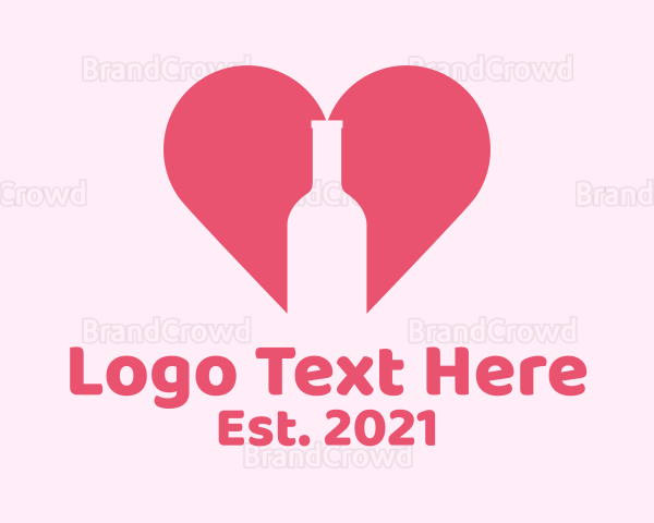 Heart Wine Bottle Logo